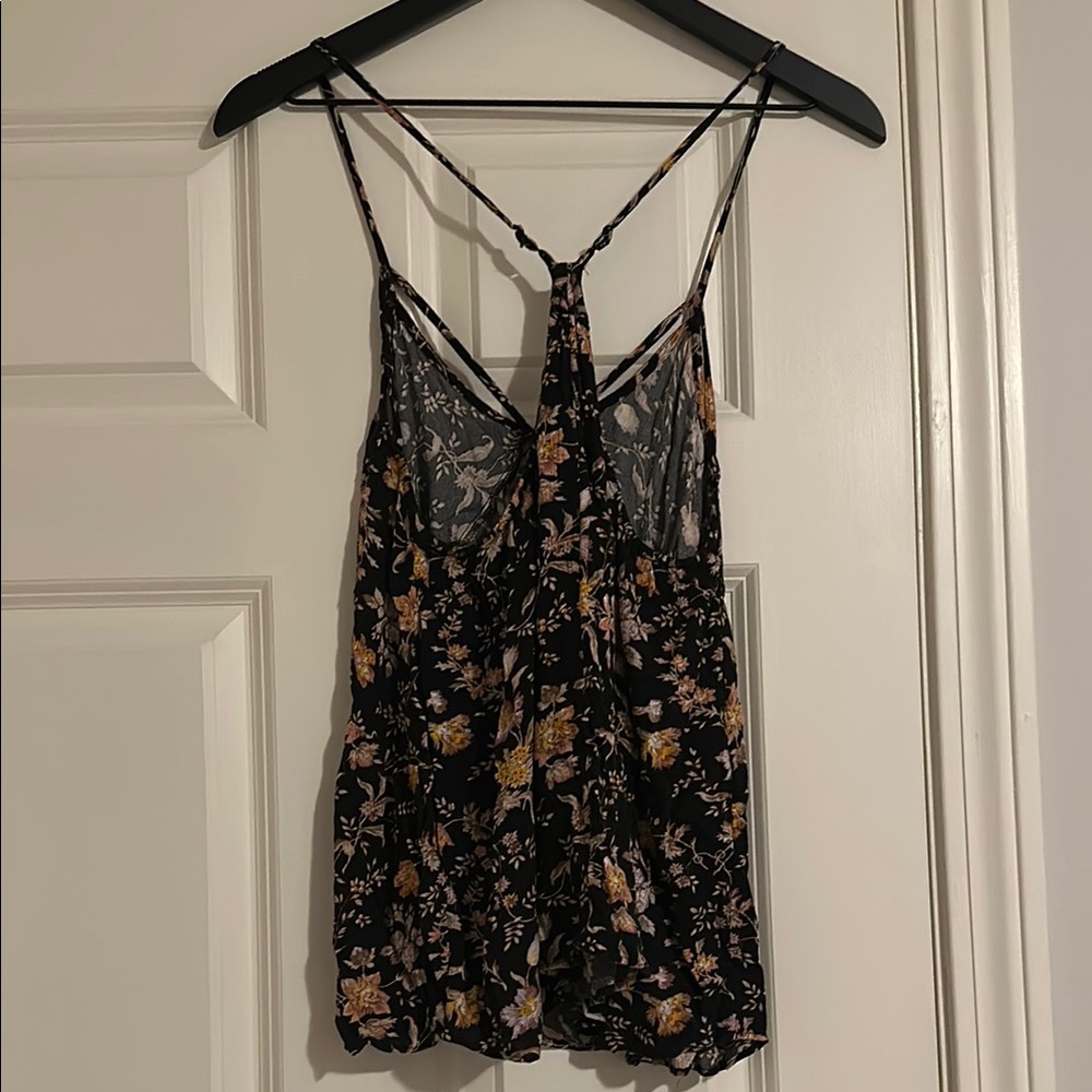 American Eagle Floral Black Spaghetti Strap Top - Picture 3 of 3